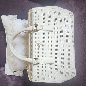 Tory Burch Ivory Laser Cut Purse and/or Wallet